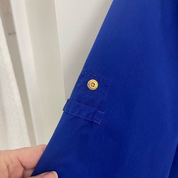 Ralph Lauren Royal Blue Casual Button Down Shirt Embroidered Crest Emblem - Picture 7 of 13